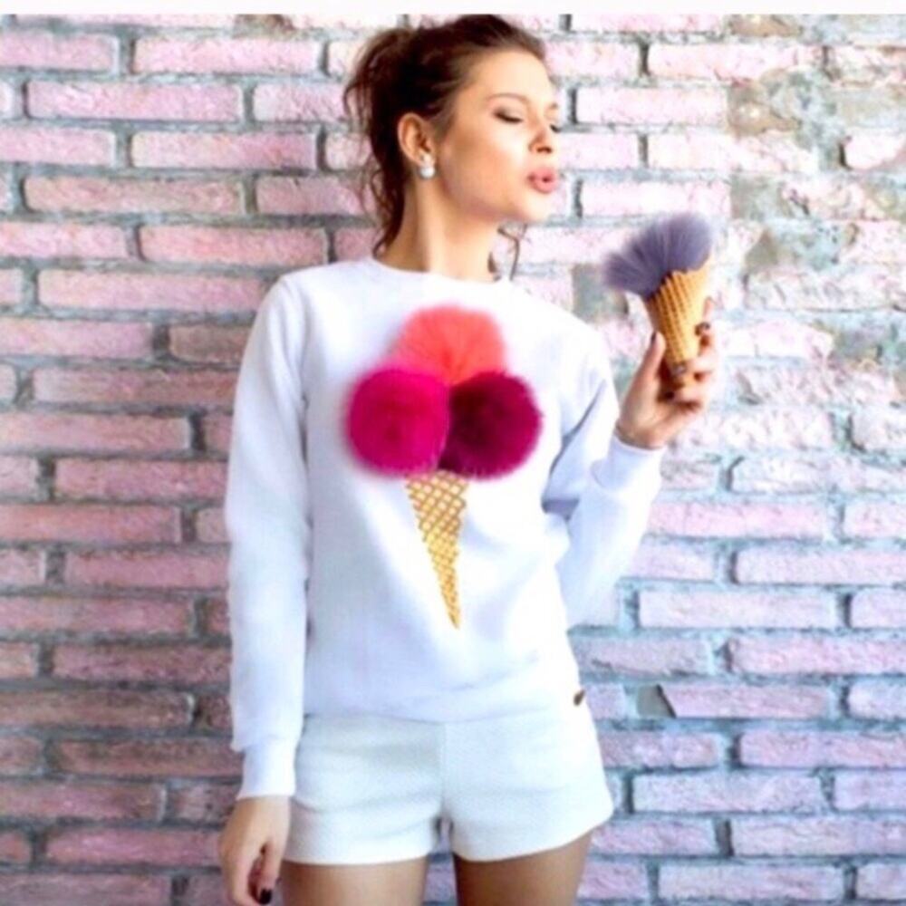 Pom Pom Ice Cream Cone Sweatshirt